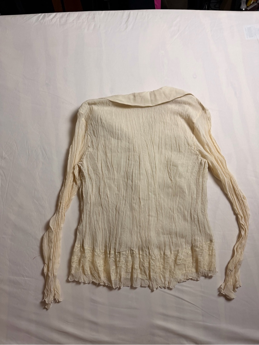 Seven7 Cream Ruffle-Front Blouse - Picture 4 of 9